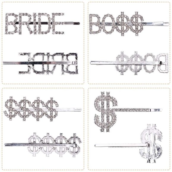 Word Letter Word HAIR Pins Sparkly Letter main image 7